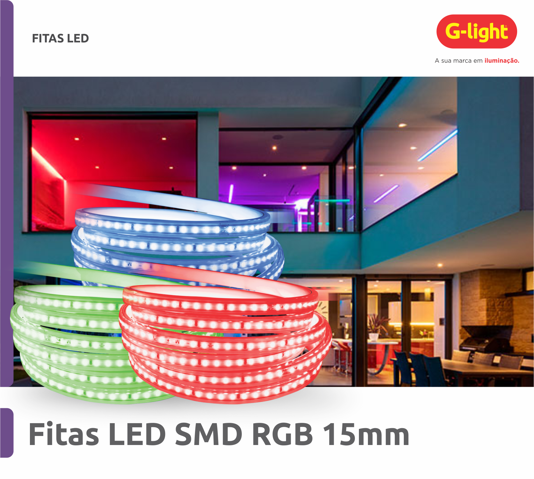 Fitas SMD LED RGB 15mm